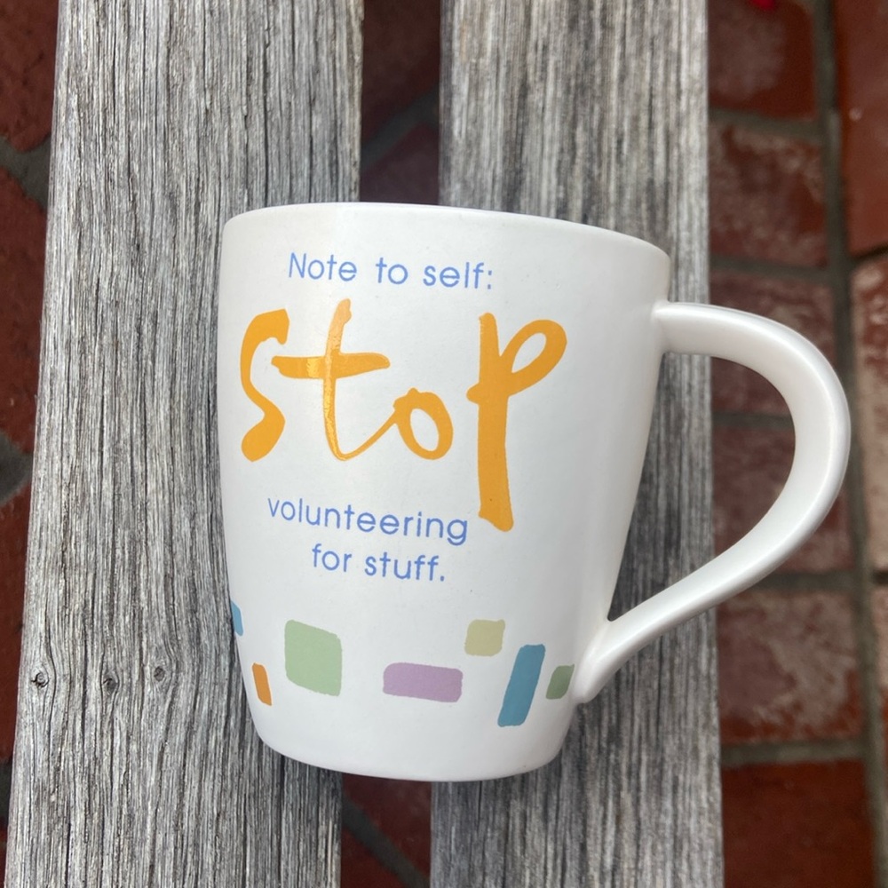 Hallmark stop volunteering mug